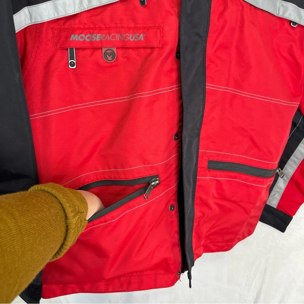Vintage Moose XCR Racing USA Jacket Red Motorcycle Motocross Gear Youth Large